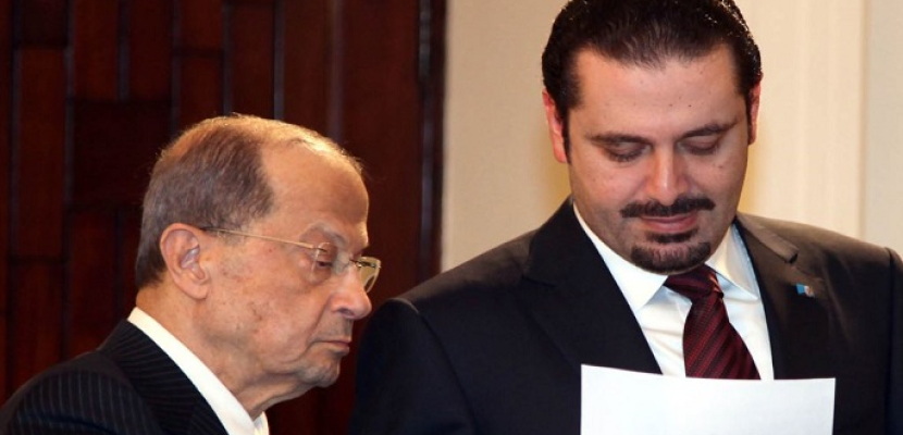 الرئيس اللبنانى: الأزمة التى نشأت بعد إعلان الحريرى استقالته طويت