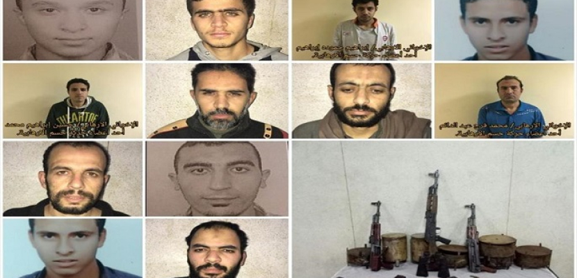 حبس 14 إرهابيا بحركة “حسم”لاتهامهم باغتيال رجال شرطة