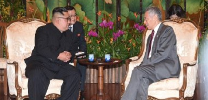 زعيم كوريا الشمالية يلتقي رئيس وزراء سنغافورة قبيل القمة التاريخية مع ترامب