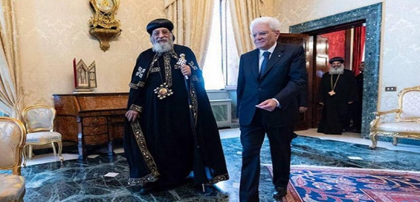 رئيس إيطاليا للبابا : علاقة مصر بروما راسخة والأزهر والكنيسة مثال يحتذى به