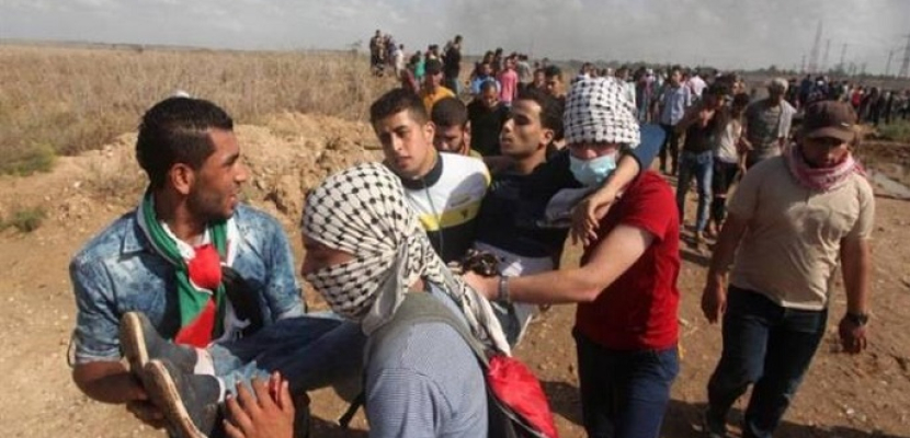 120 مصابا فلسطينيا برصاص الاحتلال الإسرائيلي في المسيرات السلمية شرق غزة