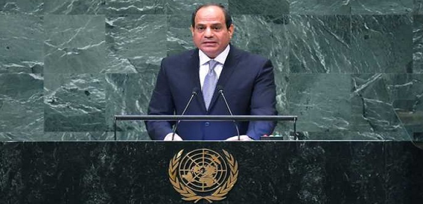 السيسى يطرح رؤية مصر ازاء قضايا المنطقة وافريقيا امام اجتماعات الجمعية العامة للامم المتحدة