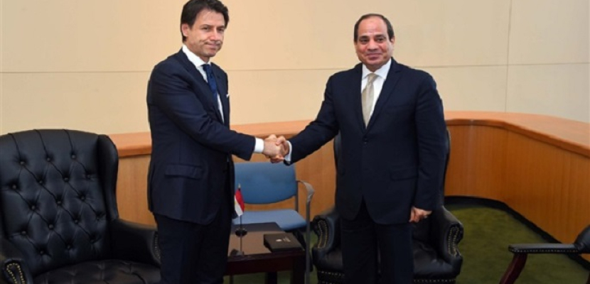 السيسي يبحث هاتفيا مع رئيس وزراء إيطاليا تعزيز العلاقات الثنائية والقضية الليبية