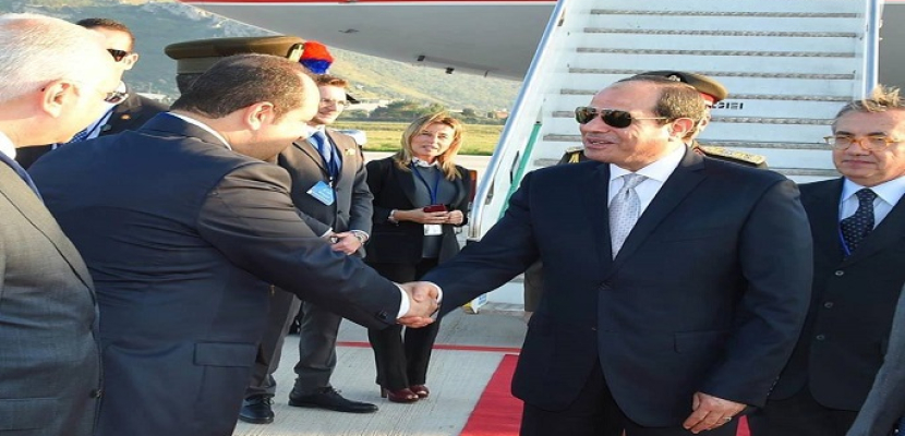 الرئيس السيسى يصل باليرمو الإيطالية للمشاركة فى قمة ليبيا المصغرة