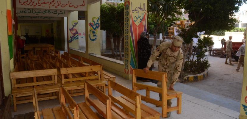 القوات المسلحة تسهم في رفع كفاءة المدارس والمنشأت التعليمية بالإسكندرية