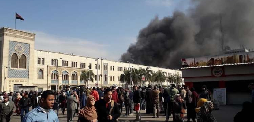 وفيات وإصابات فى حريق ضخم بمحطة مصر برمسيس