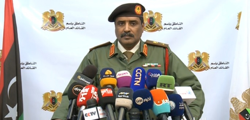مؤتمر صحفى للمتحدث باسم الجيش الوطنى الليبى اللواء. أحمد المسمارى