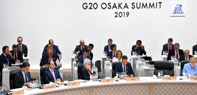 بالصور..الرئيس السيسي يشارك في جلسة لمجموعة الـ20 باليابان عن “علاقة التجارة والاستثمار بالاقتصاد العالمي”