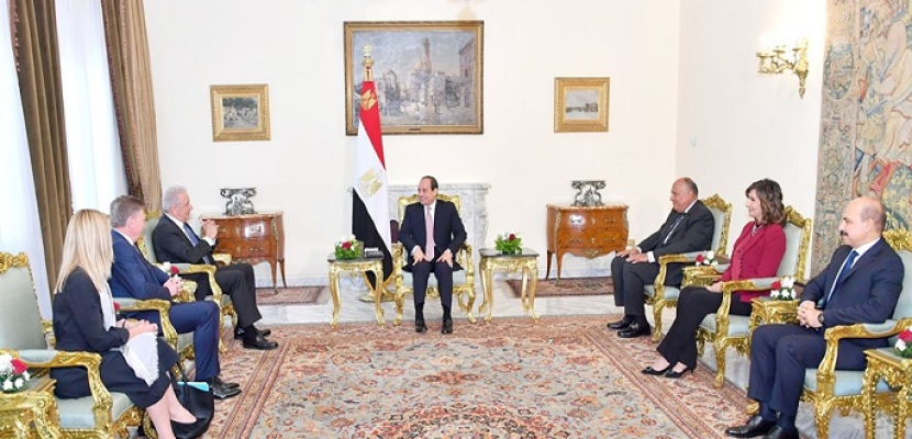 الرئيس السيسى يؤكد اهتمام مصر بتعزيز علاقاتها بالاتحاد الأوروبي في مختلف المجالات