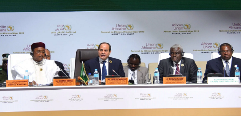 بالصور .. تفاصيل رئاسة السيسى لقمة الاتحاد الإفريقى الاستثنائية بالنيجر