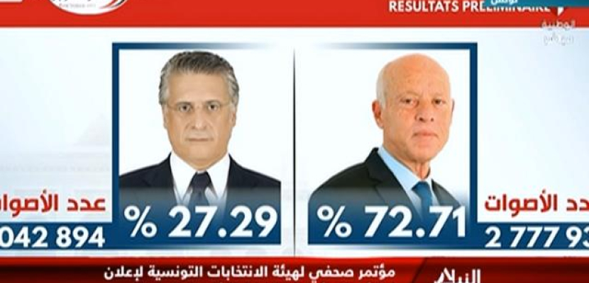 مؤتمر صحفي لهيئة الانتخابات التونسية لإعلان النتائج النهائية للانتخابات الرئاسية المبكرة