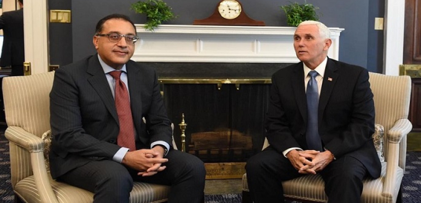 بالصور .. مدبولى يلتقى نائب الرئيس الأمريكى .. ويؤكد إدانة مصر للعدوان التركى على سوريا