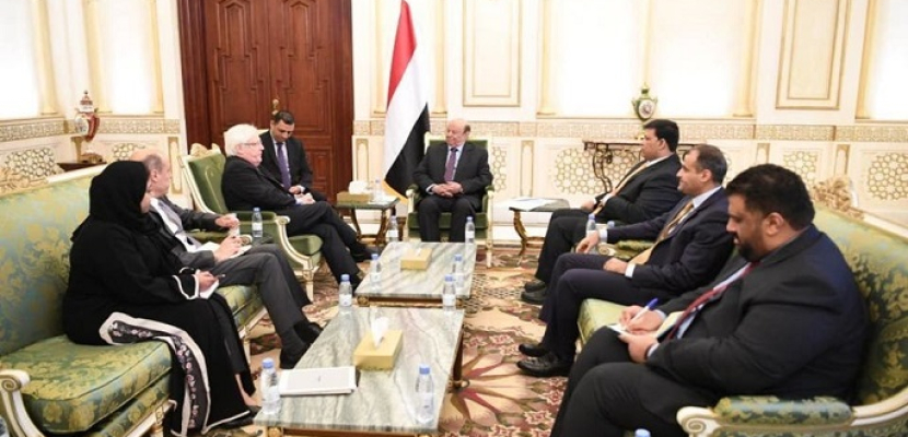 الرئيس اليمني يبحث مع جريفيث الوضع في اليمن