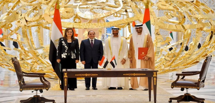 الرئيس السيسي والشيخ محمد بن زايد يشهدان التوقيع على اتفاقيات للتعاون المشترك