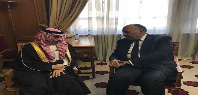 مباحثات بين وزير الخارجية ونظيره السعودي على هامش اجتماع جامعة الدول العربية