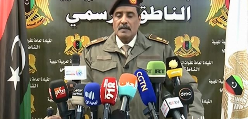 مؤتمر صحفي للمتحدث باسم الجيش الوطني الليبي اللواء أحمد المسماري