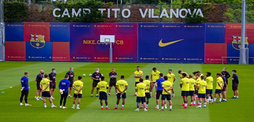 لاعبو برشلونة يتدربون معًا لأول مرة بعد توقف أكثر من 3 أشهر