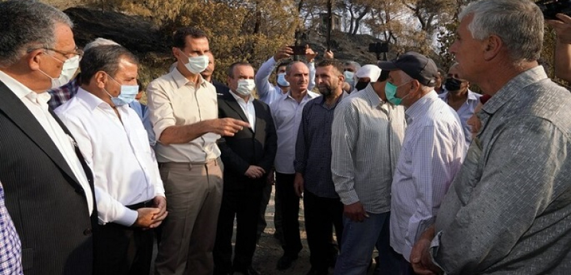 الأسد يزور قرية تعرضت للحريق في ريف اللاذقية | النيل ...