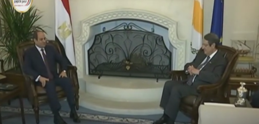 بالفيديو .. الرئيس السيسي يجري مباحثات في نيقوسيا مع نظيره القبرصي