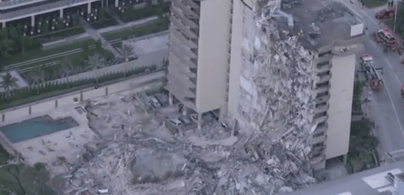 مصرع شخص وفقدان نحو 100 آخرين إثر انهيار مبنى سكني في ولاية فلوريدا الأمريكية