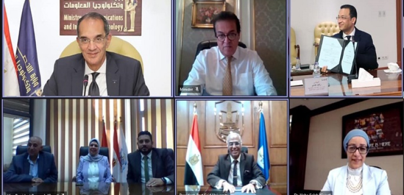 وزيرا التعليم العالي والاتصالات يشهدان توقيع بروتوكول تعاون لإنشاء مركز إبداع مصر الرقمية بجامعة بورسعيد
