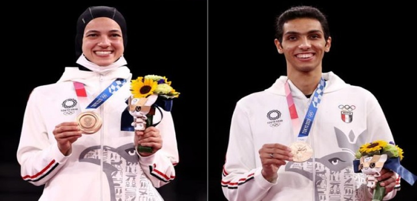هداية ملاك وسيف عيسى يحققان أول ميداليتين لمصر في أولمبياد طوكيو