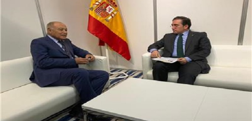 أبو الغيط يبحث مع وزير الخارجية الإسباني سبل تعزيز علاقات التعاون الثنائي