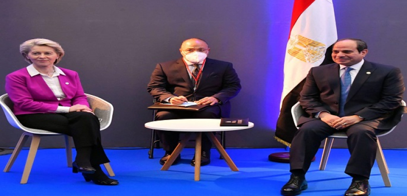 بالصور.. الرئيس السيسي يبحث مع رئيسة المفوضية الأوروبية مختلف جوانب العلاقة بين مصر والاتحاد الأوروبي