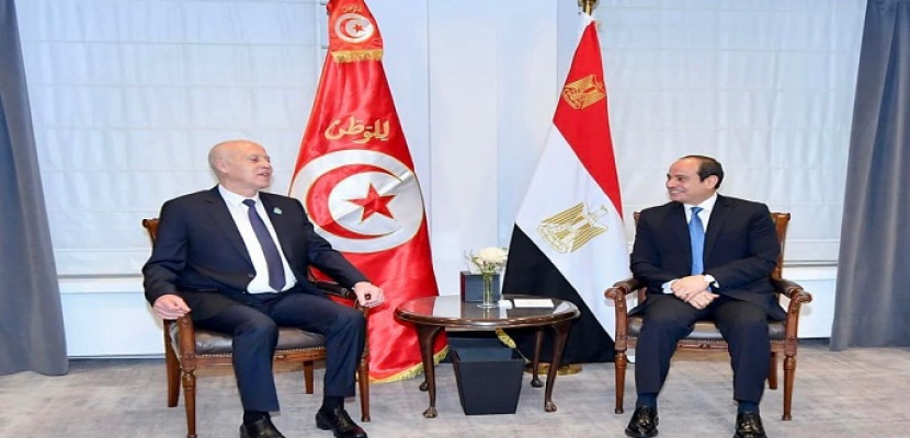 بالصور .. الرئيس السيسي يبحث مع نظيره التونسي في بروكسل تعزيز العلاقات الثنائية