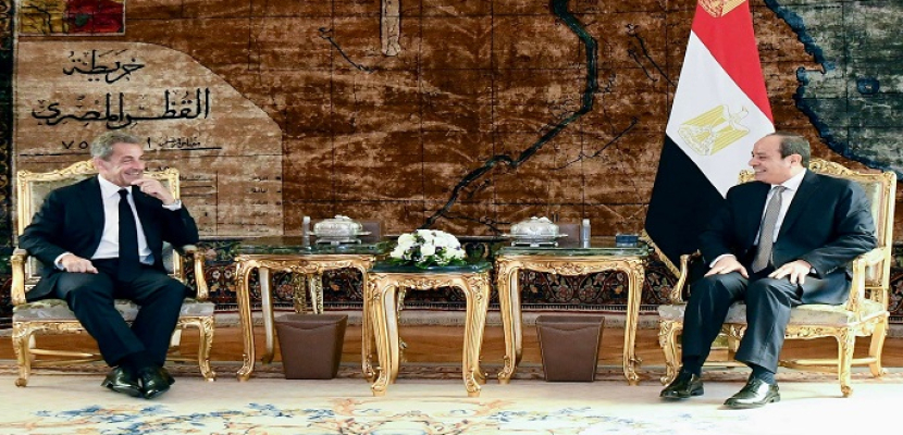 الرئيس السيسي يستقبل رئيس فرنسا الأسبق نيكولا ساركوزي