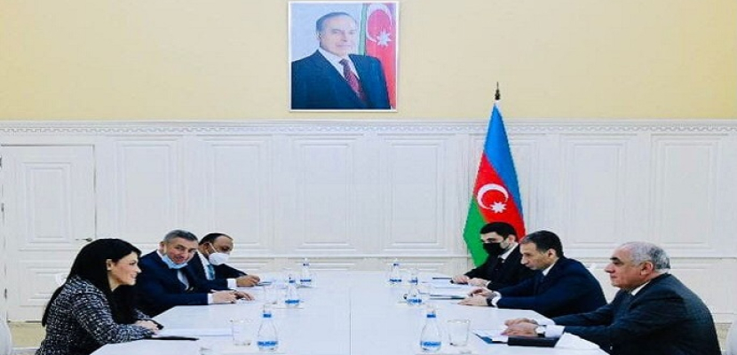 بالصور..وزيرة التعاون الدولي تجتمع مع رئيس الوزراء الأذربيجاني