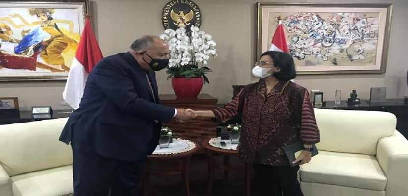 بالصور.. خلال زيارته للعاصمة جاكارتا.. الوزير شكري يلتقي وزيرة المالية الإندونيسية