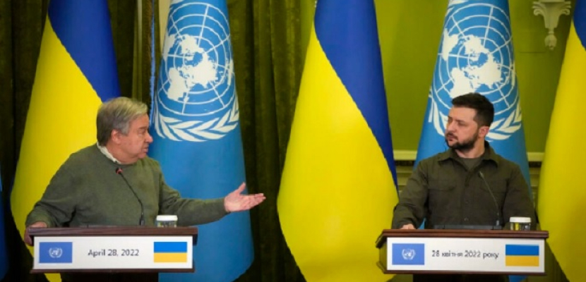 خلال مؤتمر صحفي مع زيلينسكي .. جوتيريش: الحرب الروسية انتهاك لكل من الأراضي الأوكرانية وميثاق الأمم المتحدة