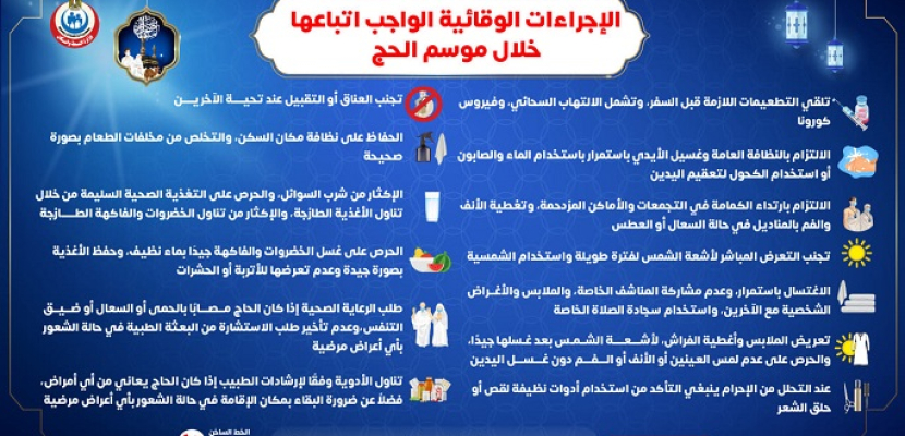 الصحة: البعثة الطبية للحج ستتواجد بمقر إقامة الحجاج المصريين لتقديم كافة سبل الرعاية