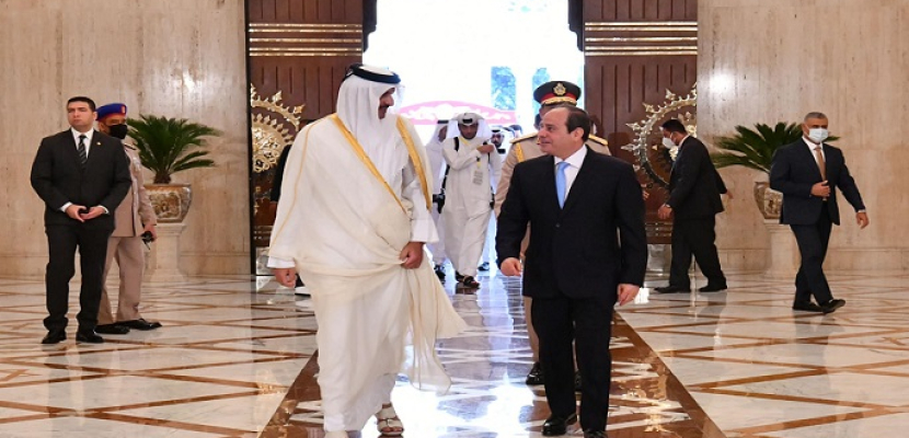 بالفيديو والصور .. الرئيس السيسى يستقبل أمير قطر بقصر الاتحادية