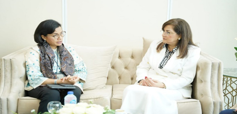 وزيرة التخطيط تبحث مع وزيرة المالية الإندونسية ملفات قمة المناخ ومؤتمر قمة العشرين