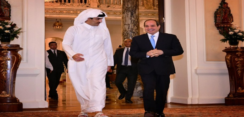 الرئيس السيسي يتلقي اتصالا هاتفيا من أمير قطر للتهنئة بحلول عيد الأضحى المبارك