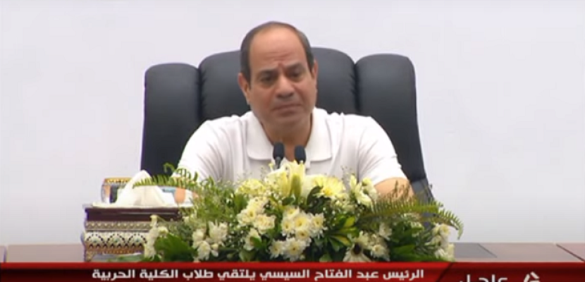 بالفيديو .. الرئيس السيسي : مصر تعمل مع شركائها من أجل استعادة السلام والاستقرار لقطاع غزة