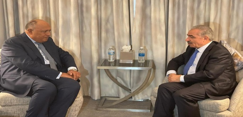 بالصور.. وزير الخارجية يلتقي رئيس الوزراء الفلسطيني في نيويورك
