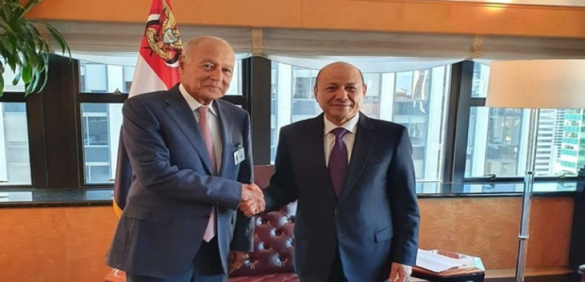 أبو الغيط يلتقي رئيس المجلس الرئاسي اليمني ويؤكد دعم الجامعة العربية للحكومة الشرعية