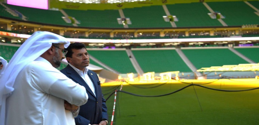 بالصور.. وزير الرياضة يتفقد استاد الثمامة بالدوحة المستضيف لمجموعة مباريات بكأس العالم