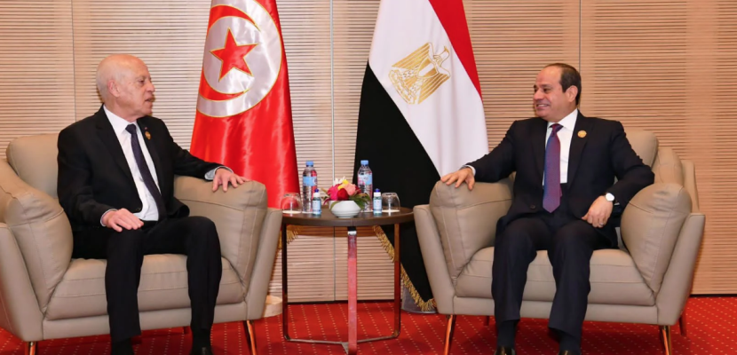 بالصور .. الرئيس السيسي يؤكد للرئيس قيس سعيد دعم مصر لجهود مسيرة التنمية في تونس