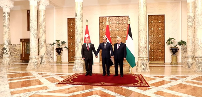 بالفيديو.. قادة مصر والأردن وفلسطين يشددون على ضرورة توفير المجتمع الدولي الحماية للشعب الفلسطيني