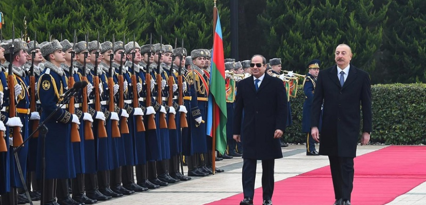 بالفيديو والصور .. مراسم الاستقبال الرسمي للرئيس السيسي بقصر زوجلوب الرئاسي في العاصمة الأذرية باكو