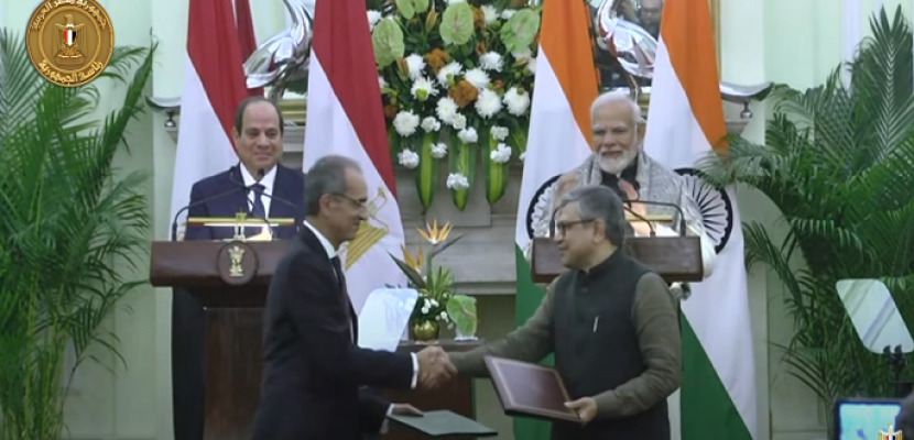 بالفيديو .. السيسي ورئيس الوزراء الهندي يشهدان التوقيع على عدد من مذكرات التفاهم بين البلدين