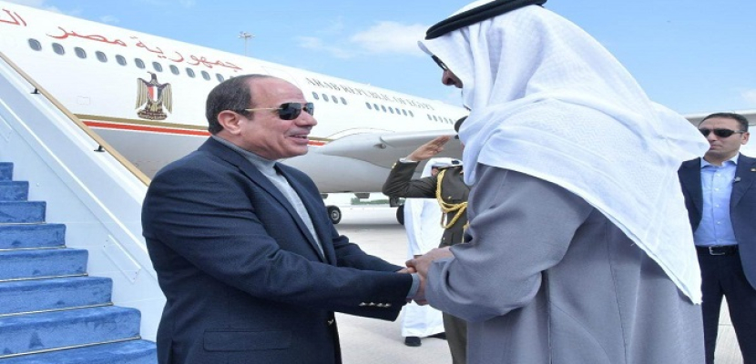 الرئيس السيسي يصل الإمارات للمشاركة في قمة أبو ظبي