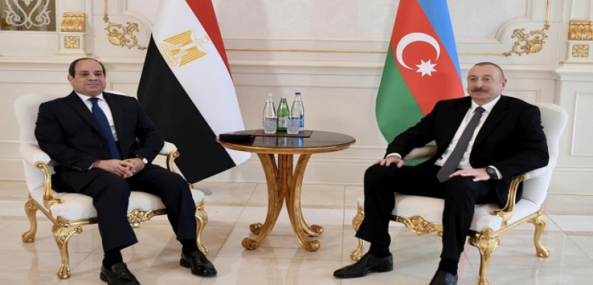 بالصور .. مباحثات قمة بين الرئيس السيسي ونظيره الأذري في باكو تتركز على تعزيز العلاقات الثنائية