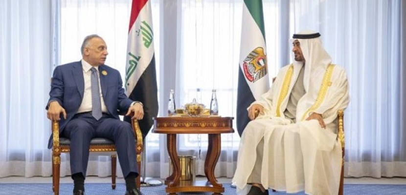 رئيس الإمارات ورئيس الوزراء العراقي يبحثان سبل تعزيز التعاون الثنائي