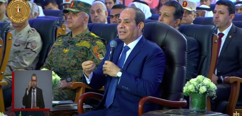 بالفيديو .. السيسي : حريصون على تحقيق الأمن والأمان لأهالي سيناء .. ونتحرك للتنمية والإعمار