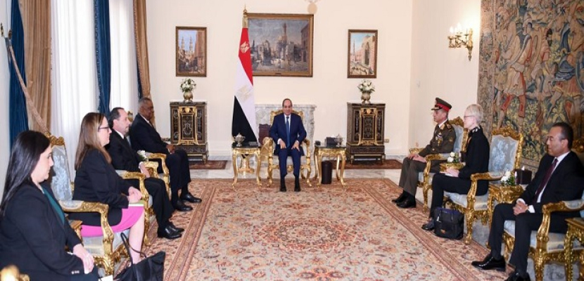 خلال استقباله وزير الدفاع الأمريكي.. الرئيس السيسي يؤكد حرص مصر على تدعيم الشراكة الاستراتيجية مع الولايات المتحدة